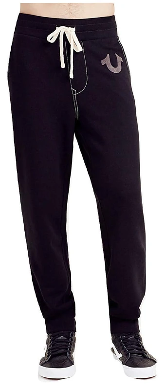 True Religion Men's Classic Logo Sweatpant, Black, XXX-Large
