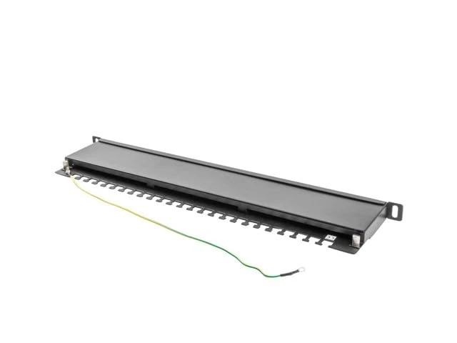 LANBERG PATCH PANEL 24 PORT 0.5U, CAT. 5E, SHIELDED, BLACK