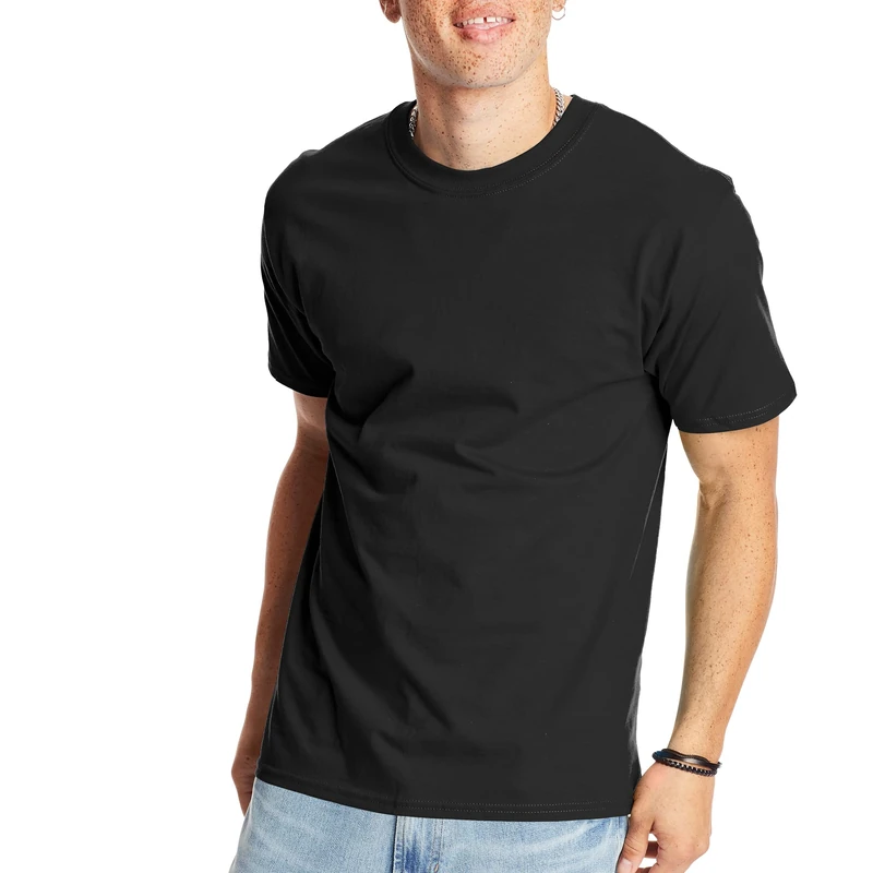 Hanes Men's ComfortSoft T-Shirt (Pack of 4),Black,4XL