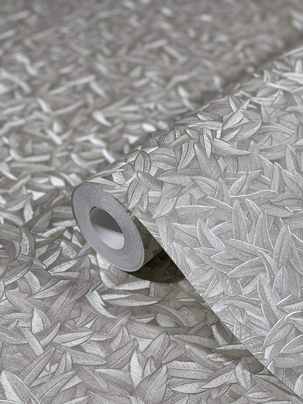 marburg Silver Floral Leaves Baroque Collection Glööckler Imperial Made in Germany 10.05m x 0.70m 54844
