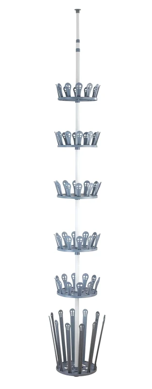 WENKO 6200090100 Telescopic shoe rack Achilles - for 30 pairs of shoes and 6 pairs of boots, Powder-coated metal, 30 x 100-300 x 30 cm, White