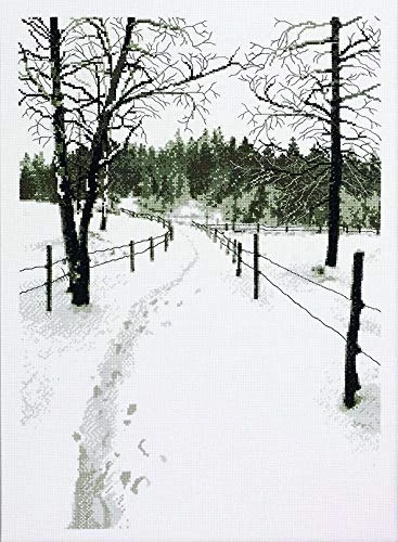 Permin Black and White Landscape, Fabric, Multicoloured, 2 x 21 x 30 cm