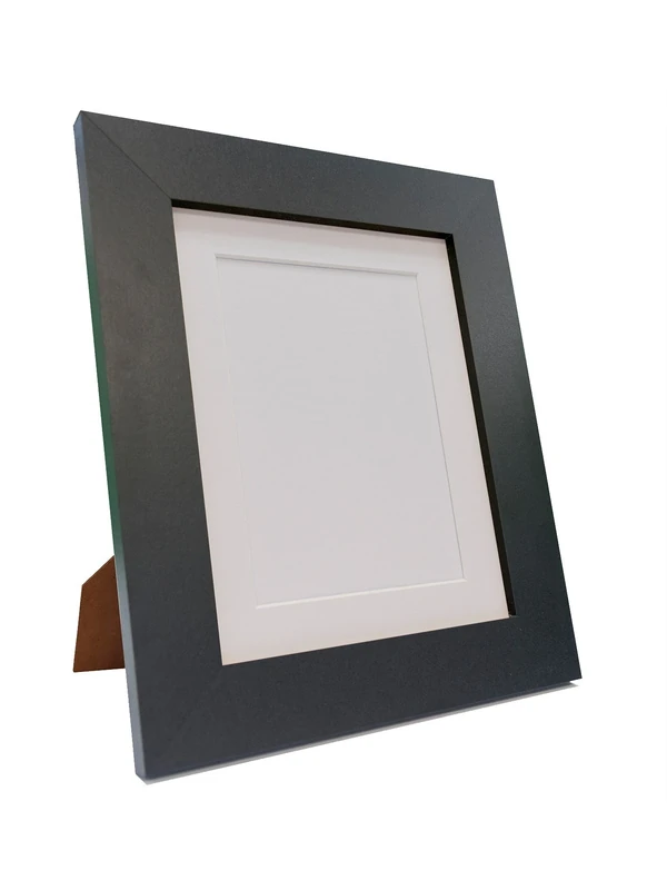 FRAMES BY POST Metro Black Photo Picture Poster Frame with White Mount 60 x 80cm For Pic Size 50 x 70cm (Plastic Glass)