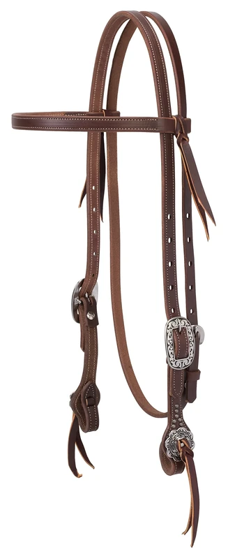 Weaver Leather Working Tack Straight Browband Headstall with Floral Hardware