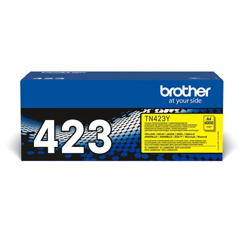 BROTHER TN-423Y Toner Cartridge, Yellow, Single Pack, High Yield, Includes 1 x Toner Cartridge, Genuine Supplies
