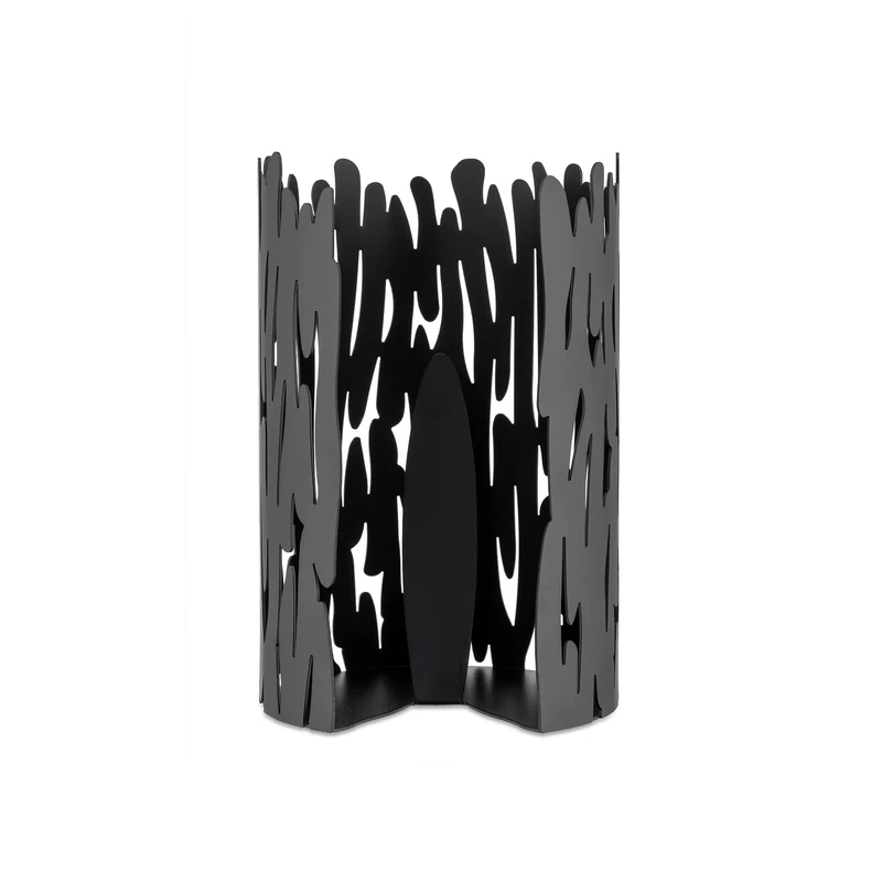 Alessi Stainless Steel Kitchen Roll Holder with Epoxy Resin, Black, BM04 B - 15.5 x 15.5 x 24 cm