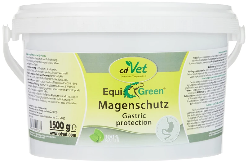 cdVet Naturprodukte EquiGreen Gastric protection 1,5 kg - Horse - complementary feed - gastric acid - mucosa protection - regulation of acid-base balance - gentle remediation - support -