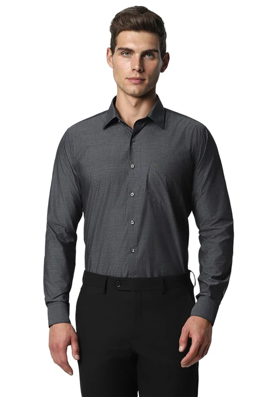 Van Heusen Men's Dress Shirt Slim Fit Flex Collar Stretch Solid, Black, 15" Neck 34"-35" Sleeve