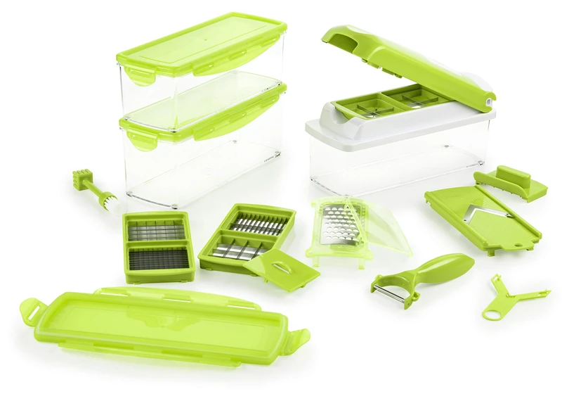Genius Nicer Dicer Plus | 18 Pieces | Kiwi | All-Purpose Cutter | Fruit and Vegetable Cutter