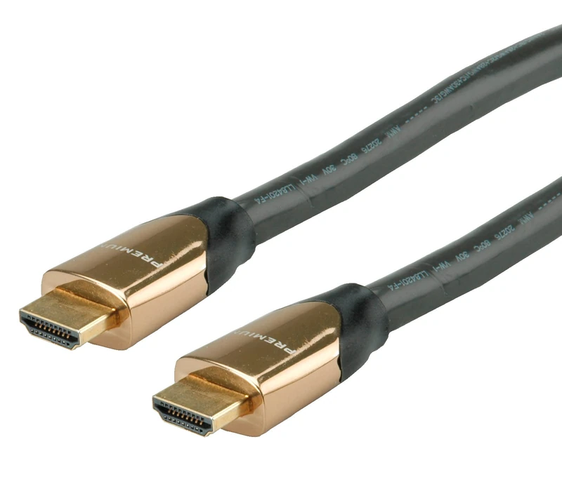 ROLINE 4K Premium HDMI Ultra HD Cable with Ethernet, ST/ST, Black, 7.5 m - Image 1