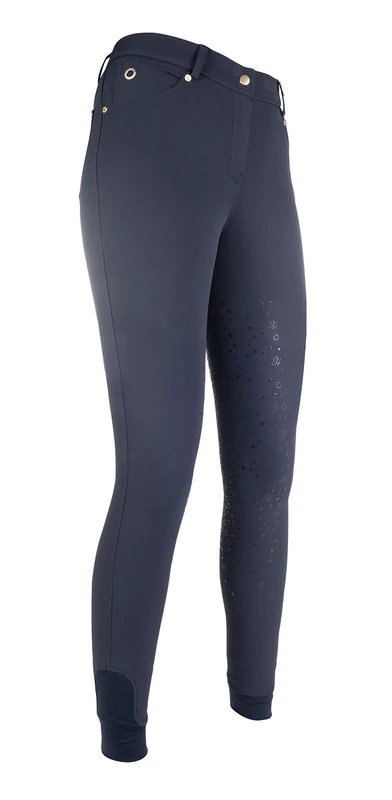 Hkm LG Basic Silicone Full Seat Jodhpurs, Dark Blue, 38 Size