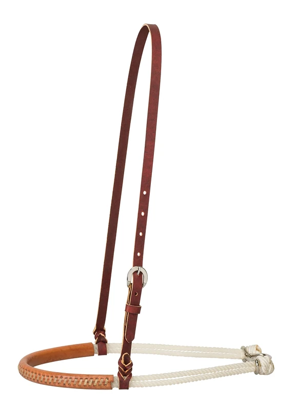 Weaver Leather Leather Covered Double Rope Noseband Russet, Medium
