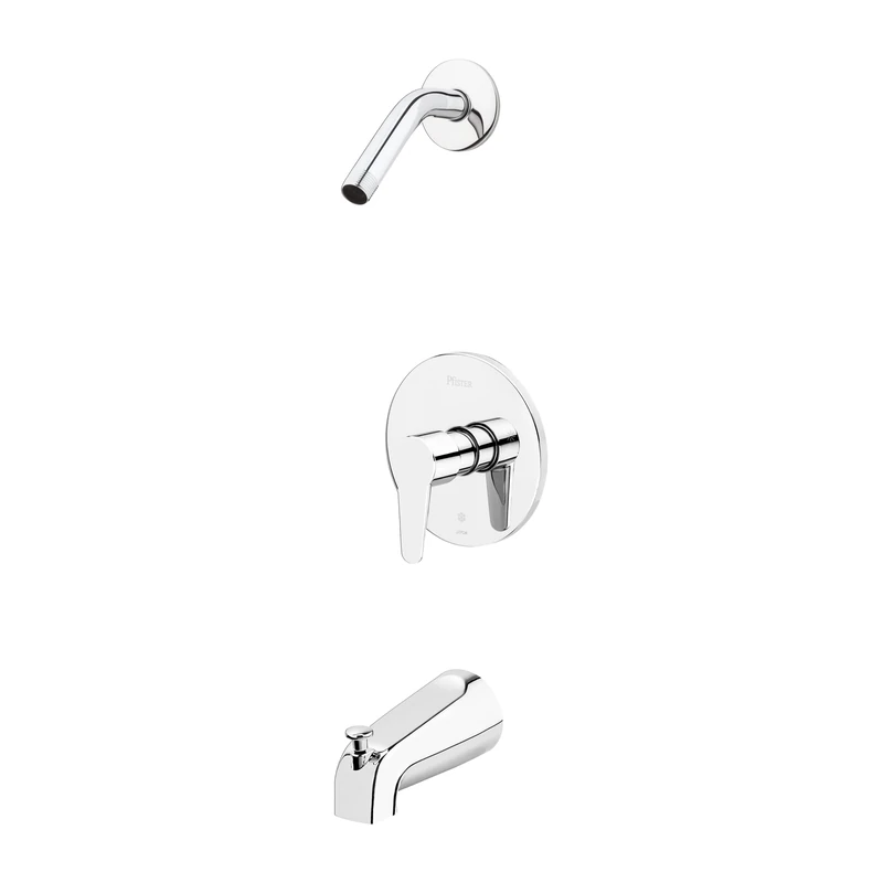 PFISTER R890700 Polished Chrome Modern 1-Handle Tub & Shower, Trim Only Less Showerhead