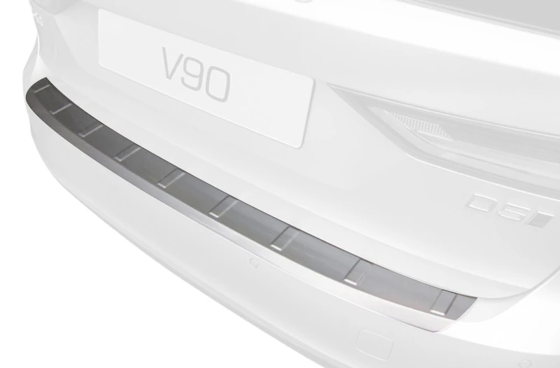 RGM ABS Rear bumper protector compatible with Volvo V90 9/2016- Black 'Ribbed'