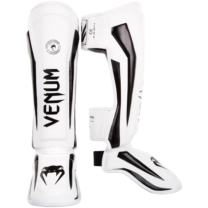 Venum, Elite Standup Shin Guards, Men's, M, White/Black