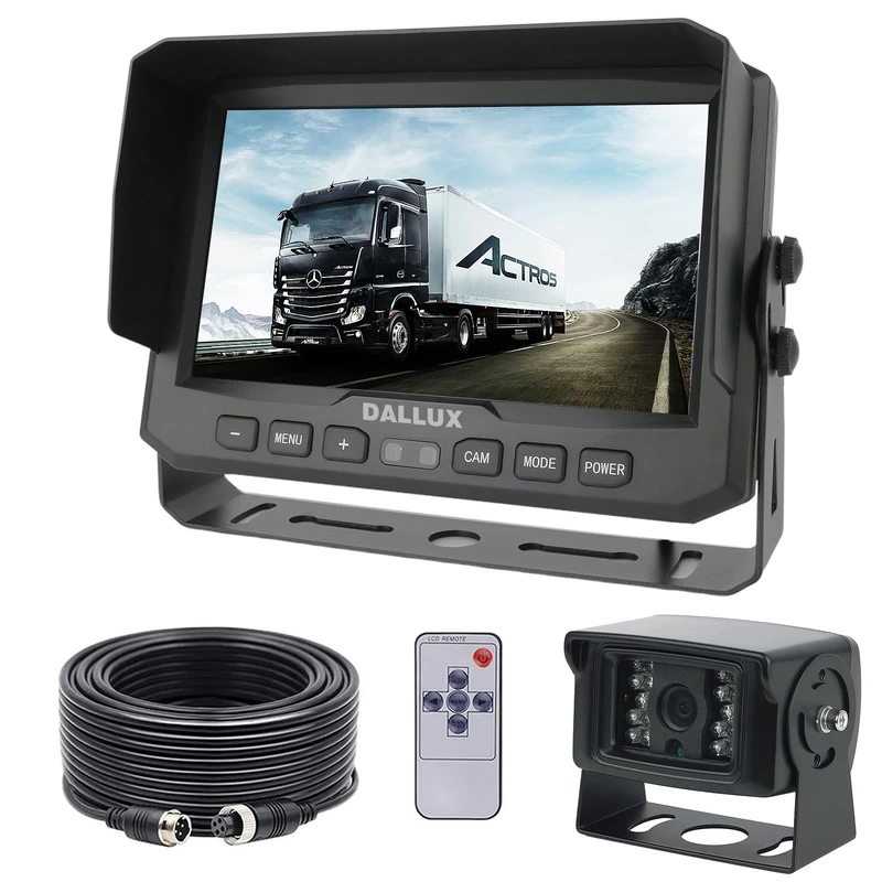 Truck Backup Camera Monitor,1080P HD Rearview Reverse Camera 130 Degree Wide Viewing Angle Reversing Night Vision Waterproof 4 PIN Cam System+65ft Extension Cable