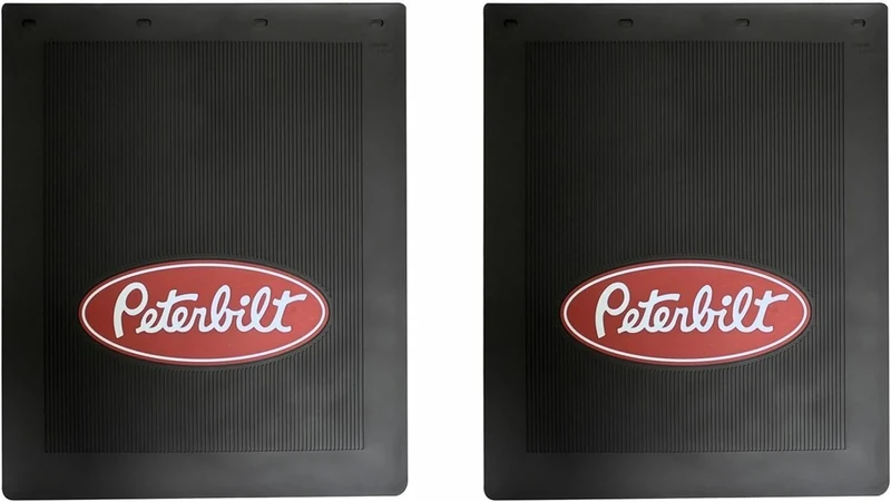 Peterbilt Motors 24" x 30" Heavy Duty 1/4" Thick Rubber Black Semi Truck Mud Flaps-Pair