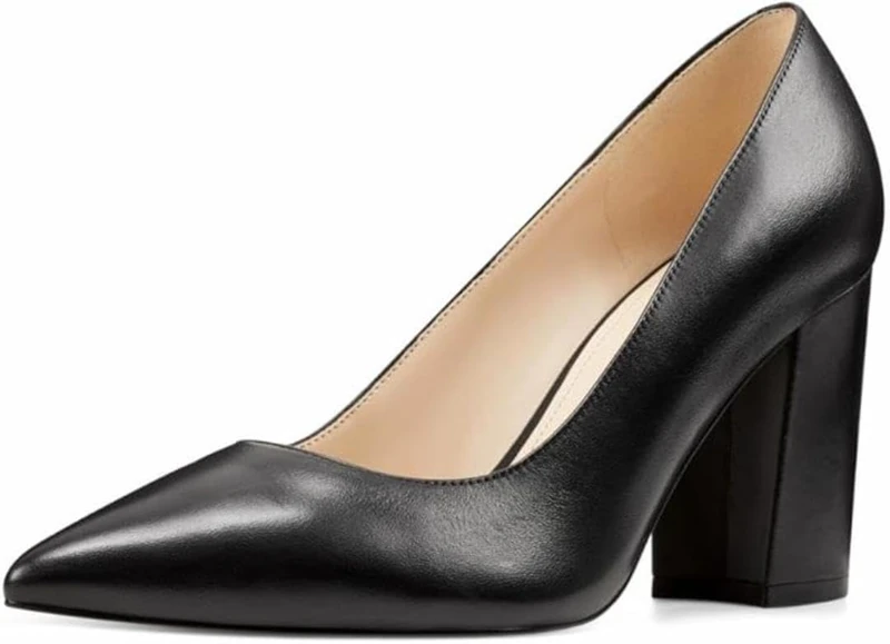 NINE WEST Women's Astoria 9x9 Pump, Black Leather, 8 UK