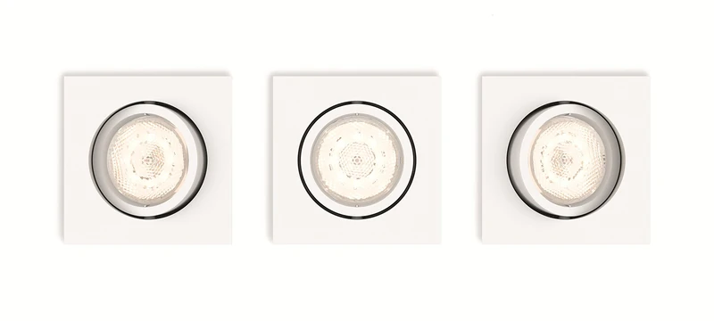 Philips "myLiving" Shellbark Recessed Spot Lights, White, GU10, 4.5 Watts, 3-Piece - Image 1
