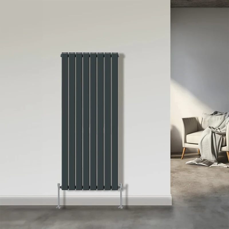 NRG 1600x544mm Double Flat Panel Designer Tall Vertical Radiator Central Heating Anthracite