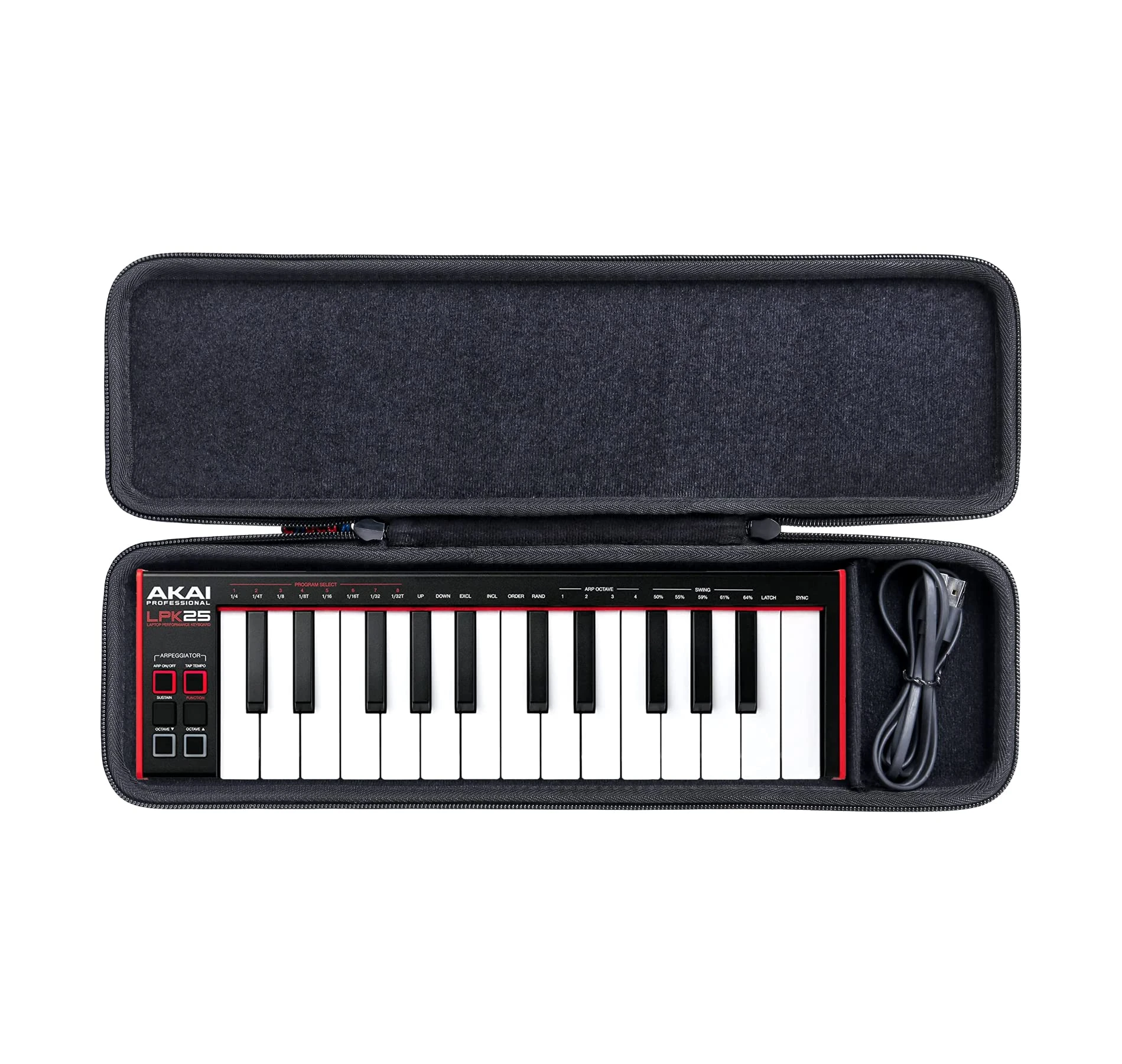 Khanka Hard Carrying Case Replacement for AKAI Professional LPK25 - USB MIDI Keyboard Controller, Case Only