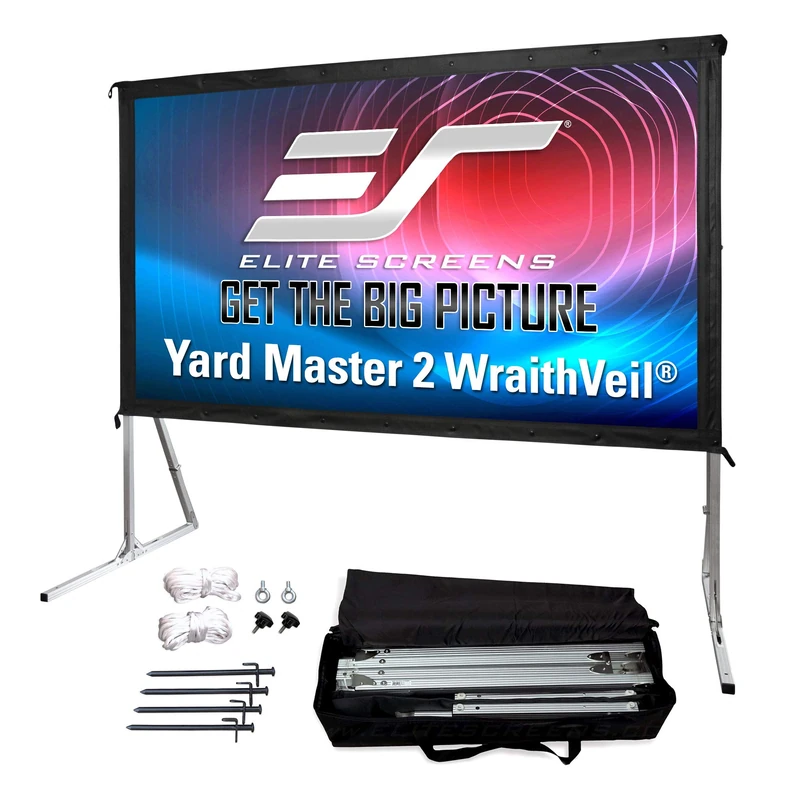 Elite Screens 120-Inch 16: 9 Yardmaster 2 Dual Front/Rear 4K Ultra HD Ready Indoor/Outdoor Projector Screen, Black - Image 1