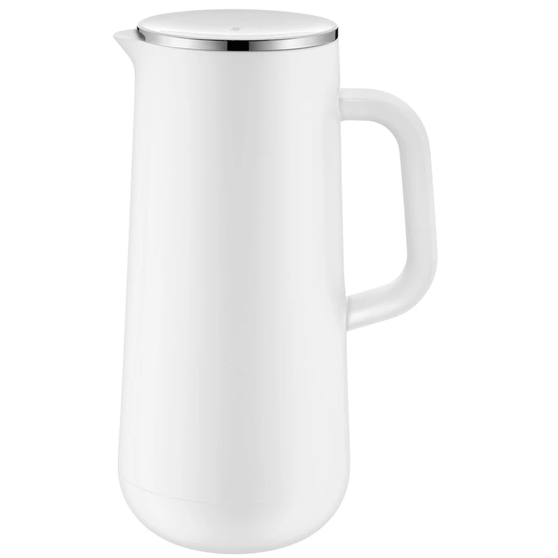 WMF Vacuum Flask Thermos Impulse, coffee tea glass insert twist lock keeps drinks 24h cold and warm 1 piece (1 x 1.0l) white