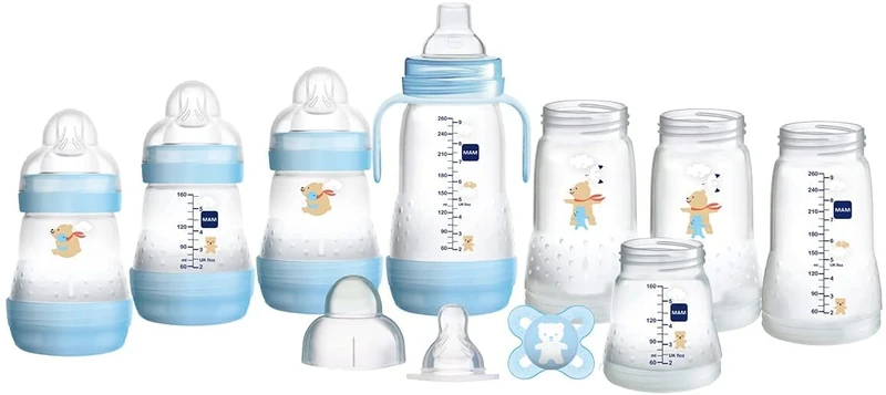 MAM Easy Start Self Sterilising Anti Colic Starter Set, Small, Blue (Designs May Vary)