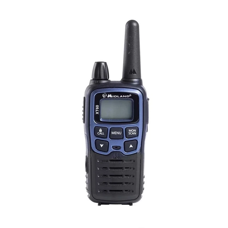 Midland - Walkie Talkie XT60, Professional Long Range Walkie Talkies, 93 Channels, 69 LPD/24 PMR446 Licence-Free 2 Way Radio, 38 CTCSS/83 DCS, 10Km Range, Fast Charging, 12H Battery Life & Accessories