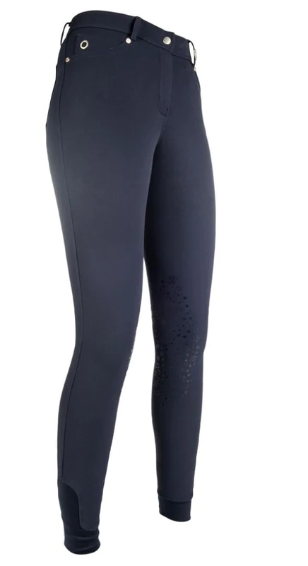 HKM Adults Trousers Riding LG Basic Silicone Knee Trim, Dark Blue, 19, 4057052111518