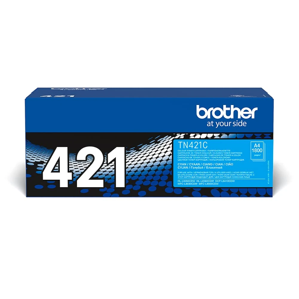 Brother TN-421C Toner Cartridge, Cyan, Single Pack, Standard Yield, Includes 1 x Toner Cartridge, Brother Genuine Supplies