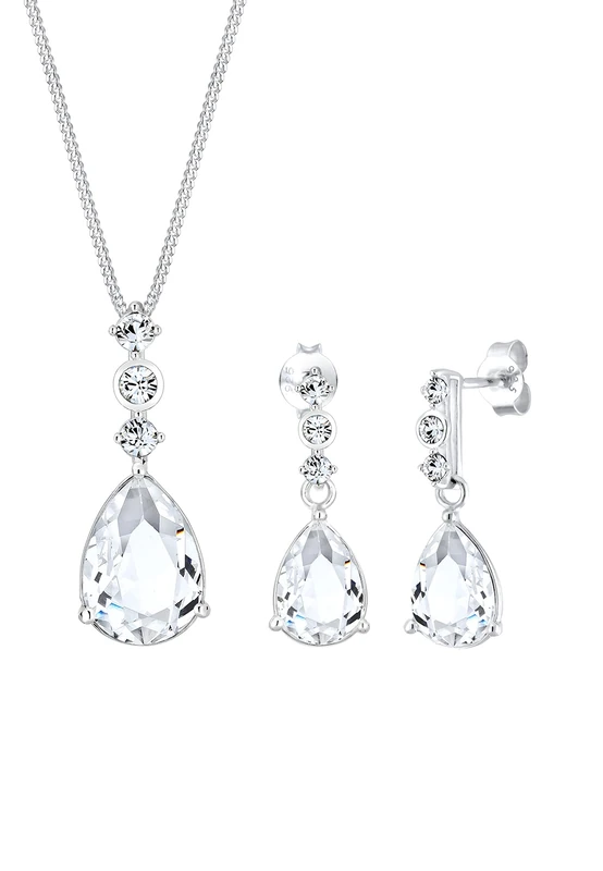 Elli Premium Jewelry Set Set Classic Crystals 925 Sterling Silver