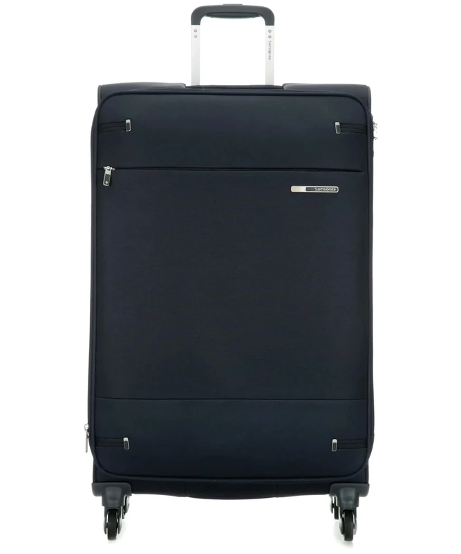 Samsonite Base Boost - Soft Luggage Suitcase 66 cm Medium Size, Trolley Case with 4 Wheels, TSA Lock, Lightweight & Expandable, 67.5 L, Navy Blue