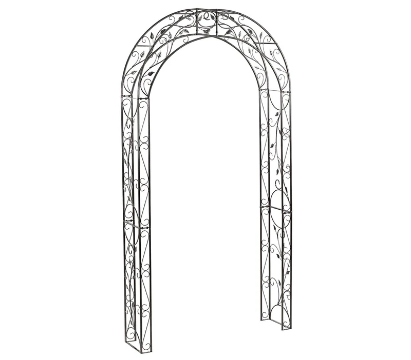 Dehner rose arch Cornwall, ca. 236 x 118 x 31 cm, metal, gray/black