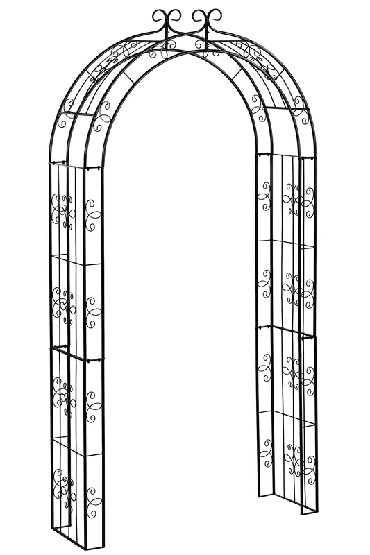 Dehner metal rose arch Belmont, 238 x 120 x 38 cm – black