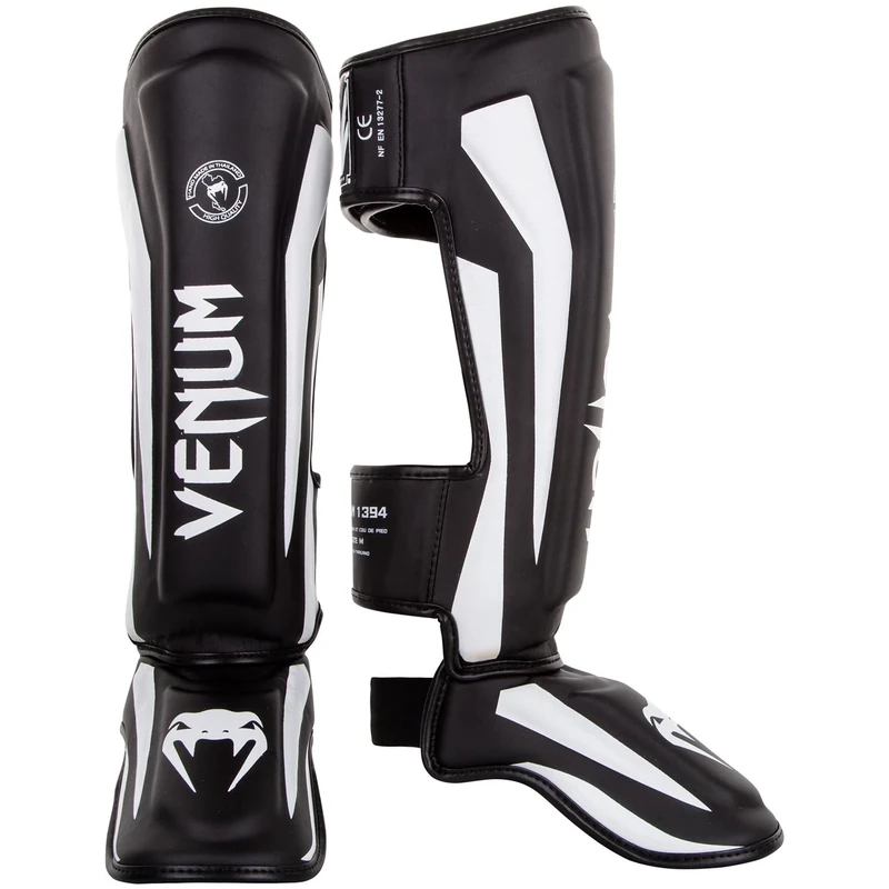 Venum, Elite Standup Shin Guards, Men's, XL, Black/White