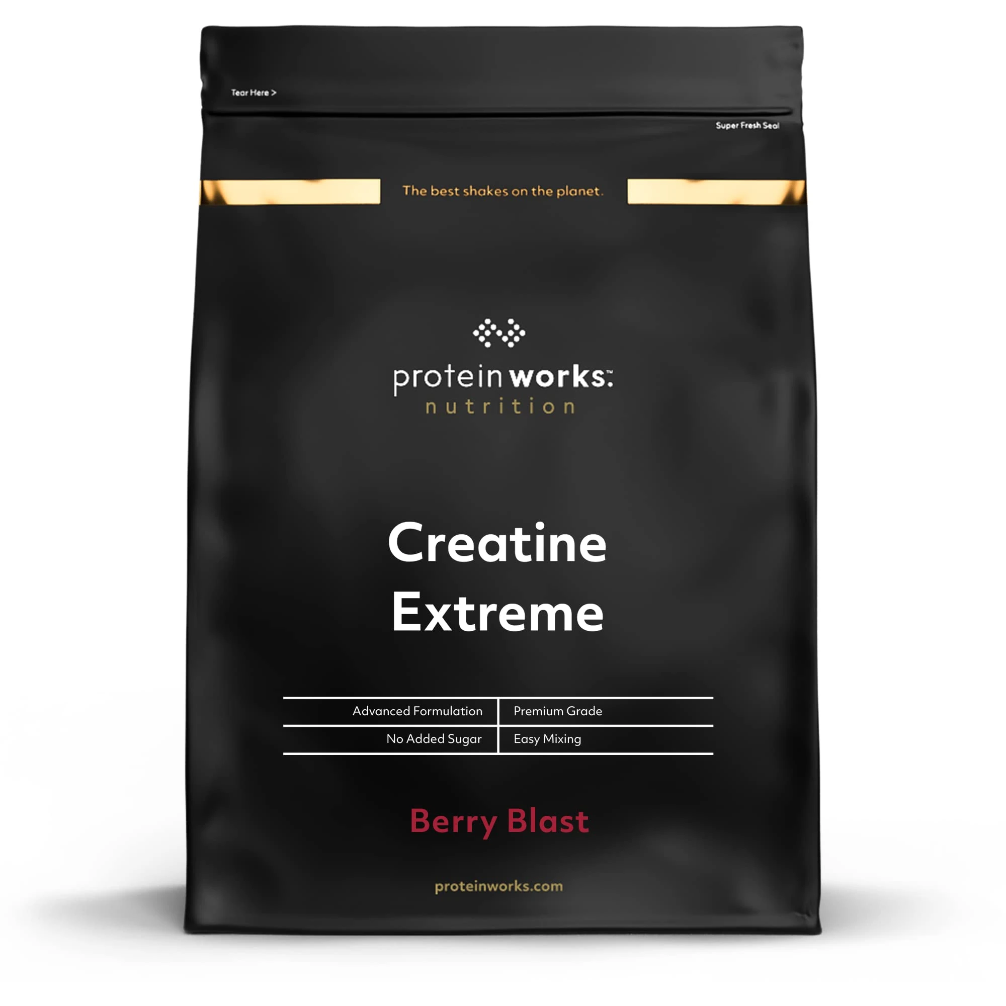 Protein Works - Creatine Extreme, Award-Winning 7g Superblend, Creatine Monohydrate, Citrate, Pyruvate, Optimal 2.4g Beta-Alanine, Enhanced with Glycine, Taurine & Dextrose, Berry Blast, 400g