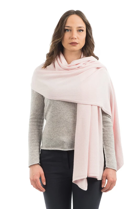 DALLE PIANE CASHMERE - Stole cashmere blend - Made in Italy - Woman, Color: Pink, One Size