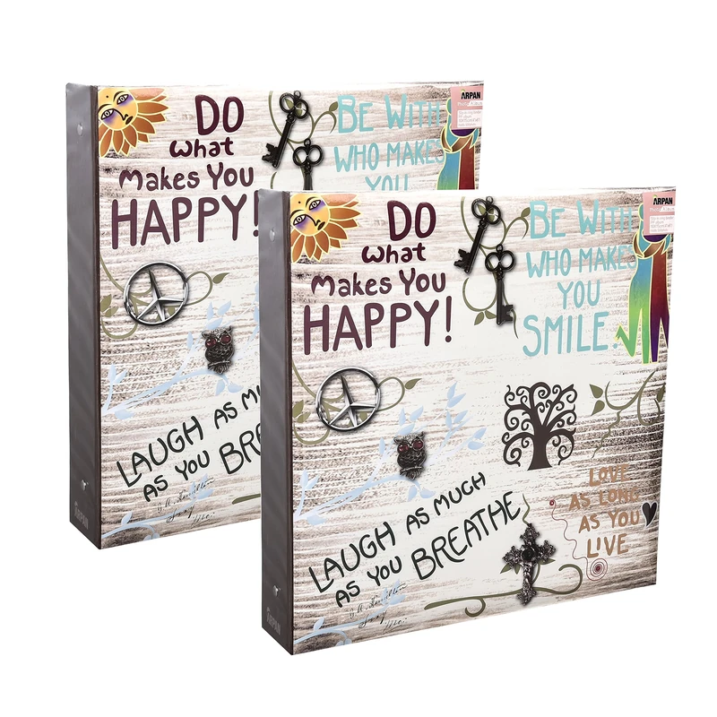 ARPAN 2 x Slip In Case 3-Ring Binder Photo Album Holds 500 Photos 6'' x 4''/ 10x15 cm (Life inspirational slogans)