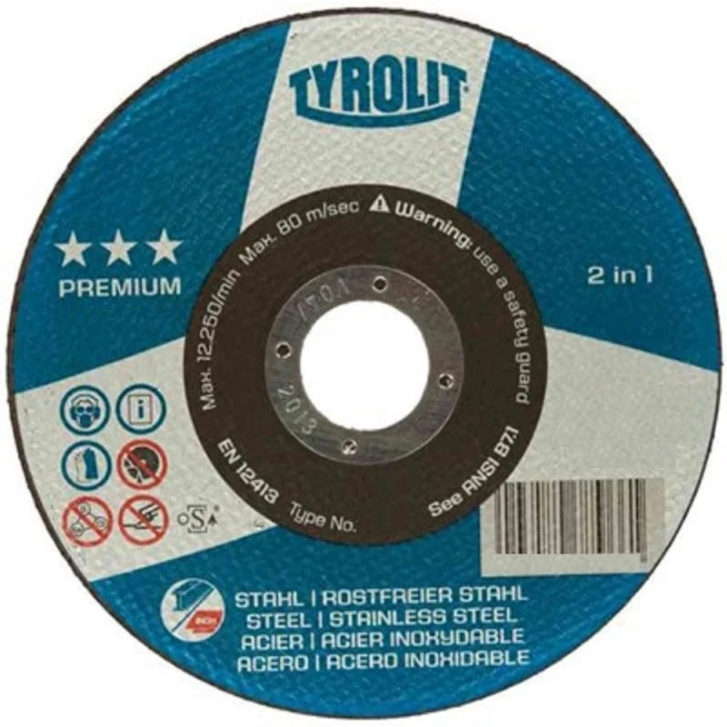 TYROLIT 907800 Cutting disc for Steel & Stainless Steel 125 mm Pack of 25