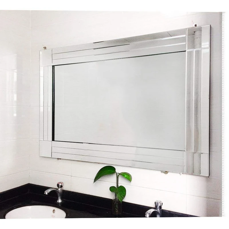 Tuff Concepts 120cm X 80cm antique modern venetian style wall mirror, Silver