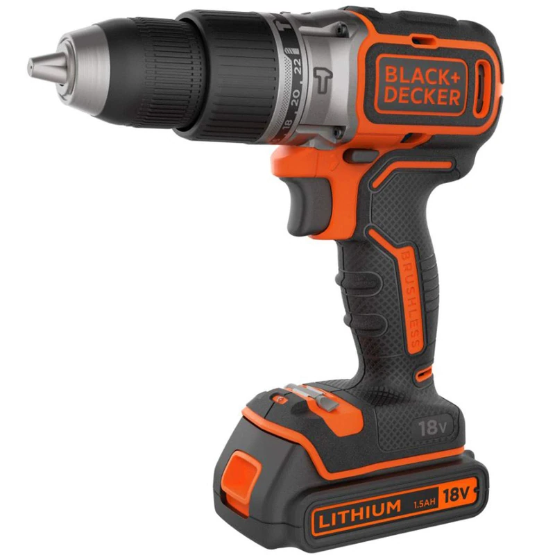 BLACK+DECKER 18V Brushless Hammer Drill with 1.5Ah Lithium Ion Battery