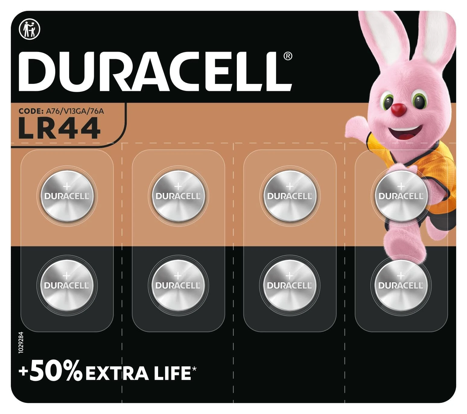 DURACELL LR44 (8 Pack) Specialty Alkaline Battery 1.5V (A76)– +50% EXTRA LIFE– For Thermometers, Flashlights, Watches, Security Systems & Medical Devices – 5–Year Storage Guarantee - Leak Prevention