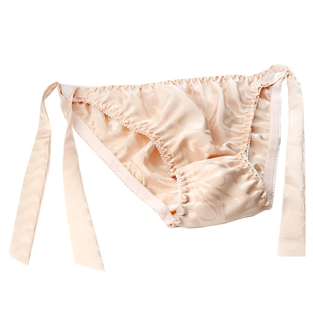 LSHARON SILK Women's Sexy 100% Mulberry Silk Thong Lingerie G-String Underwear Panties (Champagne)