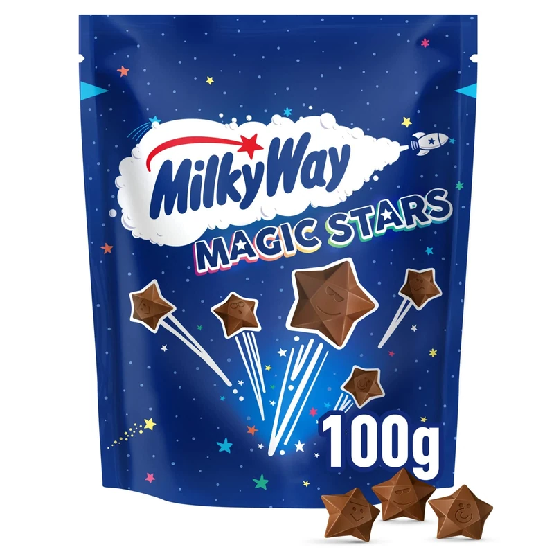 Milky Way Magic Stars Bag, Nougat & Milk Chocolate, 100g, Ideal for Chocolate Gift, Snacks or Hamper