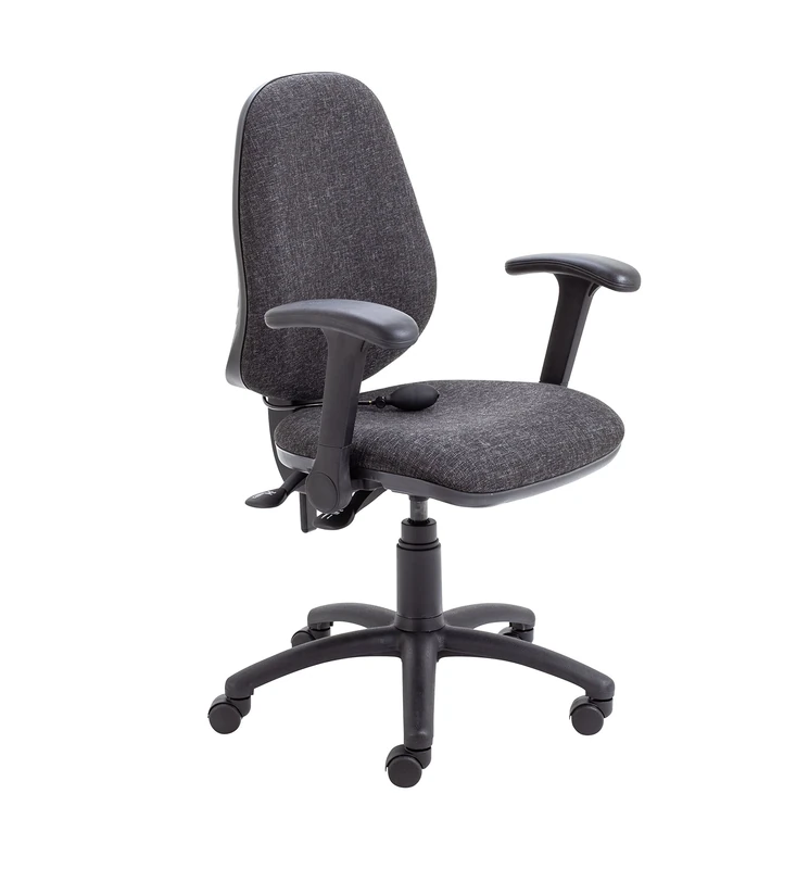 Office Hippo Ergonomic Office Chair, Flip Up Arms, Charcoal