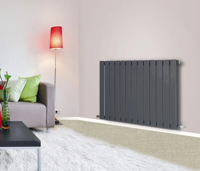 NRG Anthracite Designer Radiator Horizontal Flat Panel Single Column 600x884mm Bathroom Central Heating