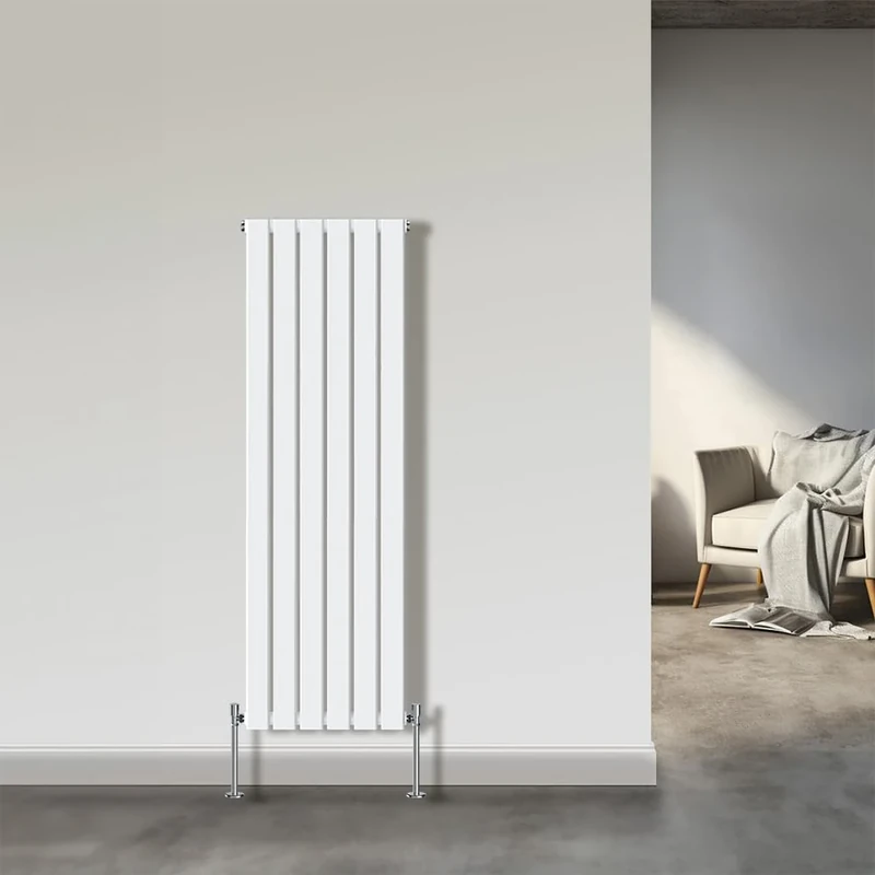 NRG 1600x408mm Single Flat Panel Designer Tall Vertical Radiator Central Heating White
