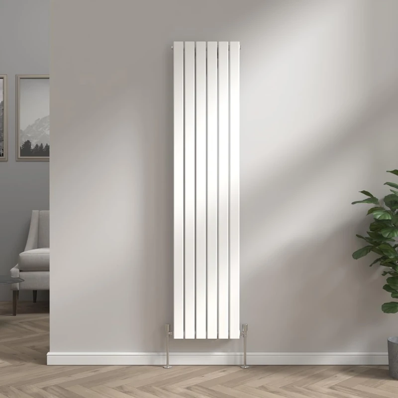 NRG Gloss White Designer Radiator Flat Single Panel 1800x408 Central Heating Rads for Bathroom Living Room and Kitchen