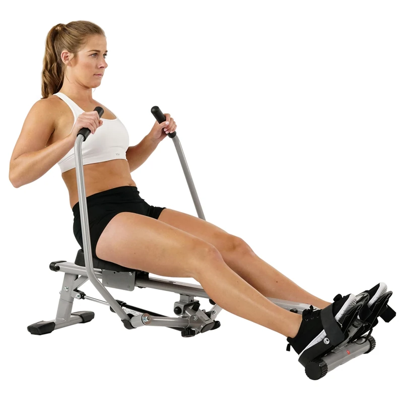Sunny Health and Fitness SF-RW5639 Full Motion Rowing Machine Rower w/ 160 KG (350 LB) Weight Capacity and LCD Monitor